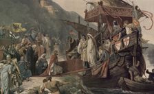 Emperor Frederick II receives at Stolzenfels his bride Isabella. Artist: Zick, Alexander (1845-1907)