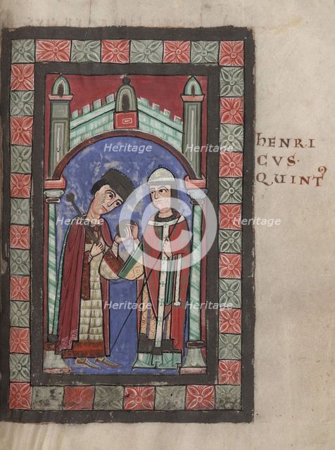Emperor Henry V and Matilda of England at the Wedding Feast in Mainz on 7 January 1114, 1114. Artist: Anonymous  