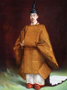 Emperor Hirohito in his coronation garments, c1924-1926
