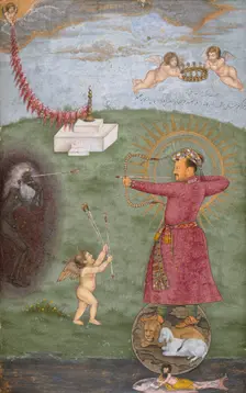 Emperor Jahangir Triumphing Over Poverty (image 2 of 2), between c1620 and c1625. Creator: Abu'l-Hasan