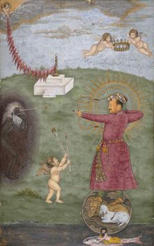 Emperor Jahangir Triumphing Over Poverty (image 2 of 2), between c1620 and c1625. Creator: Abu'l-Hasan