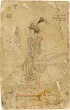 Emperor Jahangir holding an orb, early 18th century. Creator: Unknown