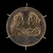 Emperor Joseph I and Princess Wilhelmina Amalia [obverse], 1699. Creator: Philipp Heinrich Müller