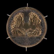 Emperor Joseph I and Princess Wilhelmina Amalia [obverse], 1699. Creator: Philipp Heinrich Müller
