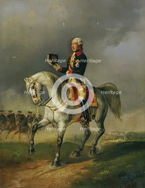 Emperor Joseph II riding, 1850. Creator: Ludwig Johann Passini.