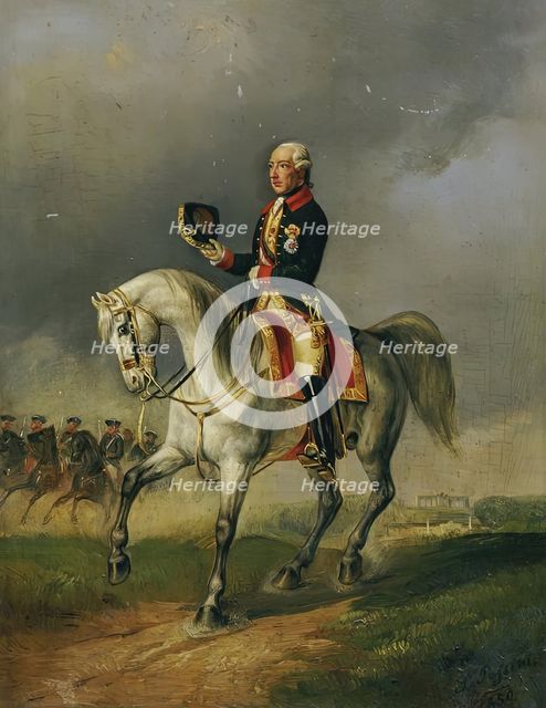 Emperor Joseph II riding, 1850. Creator: Ludwig Johann Passini.