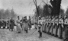 Emperor Karl I of Austria visiting Kaiser Wilhelm II at Army headquarters, World War I, 1917