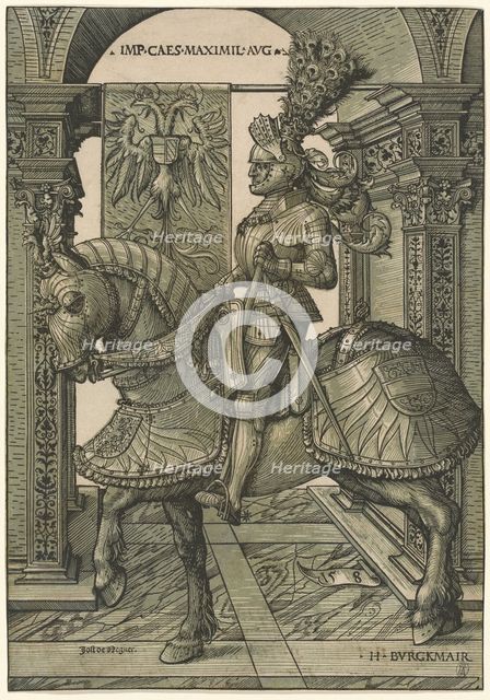 Emperor Maximilian I, 1508/1518. Creator: Hans Burgkmair, the Elder.