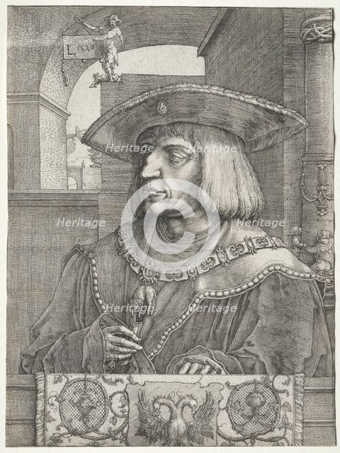 Emperor Maximilian I, 1520. Creator: Lucas van Leyden (Dutch, 1494-1533).