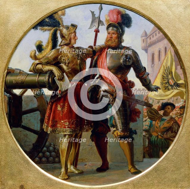 Emperor Maximilian I and Georg von Frunsberg, 1868. Artist: Blaas, Karl von (1815-1894)