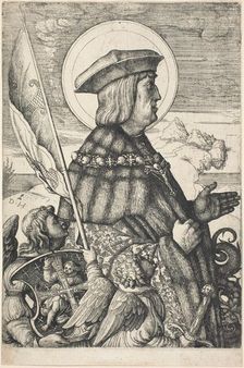 Emperor Maximilian I in the Guise of Saint George, c. 1509/1510. Creator: Daniel Hopfer