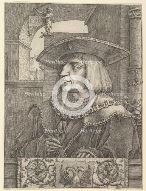 Emperor Maximillian I, 1520. Creator: Lucas van Leyden.