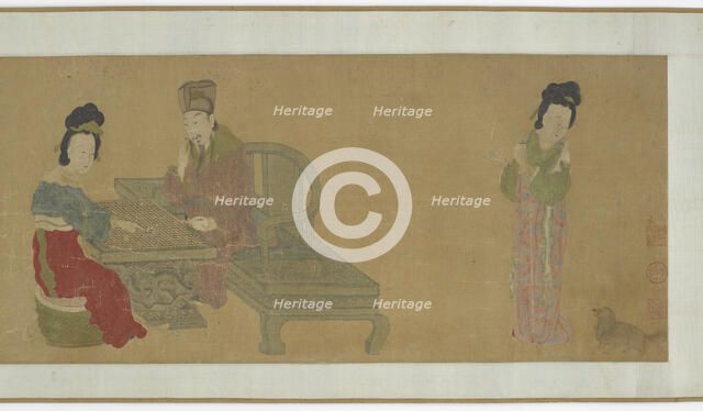 Emperor Minghuang and Consort Yang Playing Weiqi, Ming or Qing dynasty, (17th century?). Creator: Unknown.