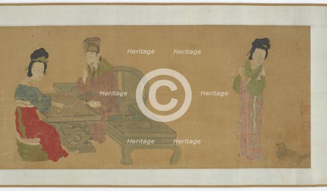 Emperor Minghuang and Consort Yang Playing Weiqi, Ming or Qing dynasty, (17th century?). Creator: Unknown.