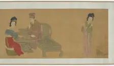 Emperor Minghuang and Consort Yang Playing Weiqi, Ming or Qing dynasty, (17th century?). Creator: Unknown