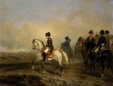Emperor Napoleon I and his staff on horseback, 1810-1850. Creator: Emile Jean-Horace Vernet