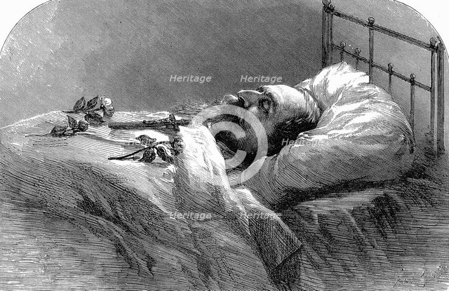 Emperor Napoleon III of France on his deathbed, 1873.  Artist: Anon