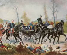 Emperor Napoleon is taken to see the king by Bismarck, 2 September 1870, (1936). Creator: Unknown