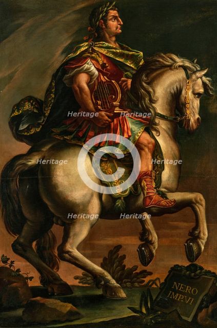 Emperor Nero on horseback. Creator: Stradanus (Straet, van der), Johannes, (Follower)  .