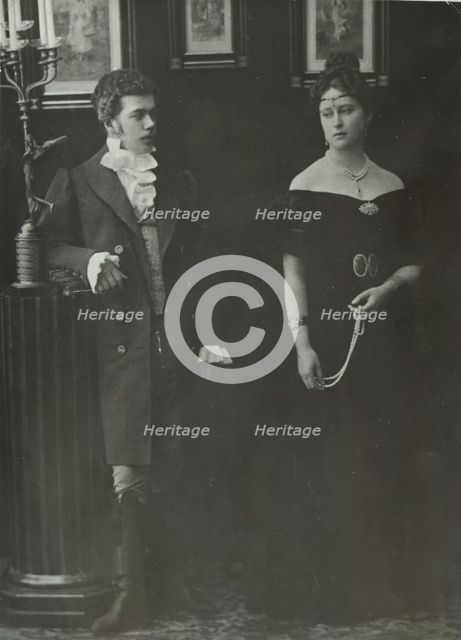 Emperor Nicholas II (1868-1918) and Grand Duchess Elizabeth Fyodorovna (1864-1918) in the amateur pe