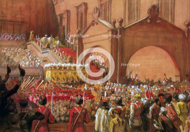 Emperor Nicholas II on the Red Porch after his Coronation, 1896.  Creator: Edelfelt, Albert Gustaf Aristides (1854-1905).