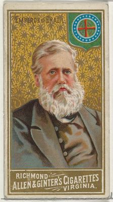 Emperor of Brazil, from World's Sovereigns series (N34) for Allen & Ginter Cigarettes, 1889., 1889. Creator: Allen & Ginter
