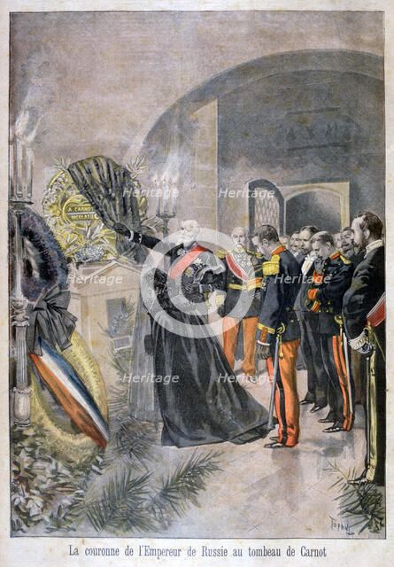 Emperor of Russia at the tomb of Cornot, 1896. Artist: Oswaldo Tofani