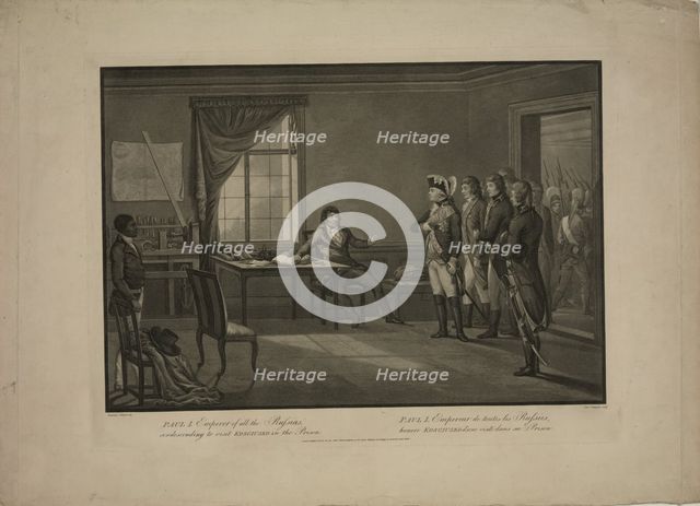 Emperor Paul I condescending to visit Kosciusko in the prison. Artist: Gaugain, Thomas (1756-1810)