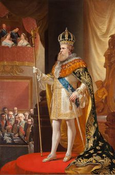 Emperor Peter II of Brazil at the opening of the General Assembly, 1872. Creator: Américo, Pedro (1843-1905)