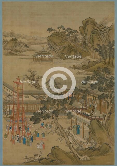 Emperor Qianlong Celebrate Lantern Festival , First half of the 18th cent.. Creator: Castiglione, Giuseppe (1688-1766).