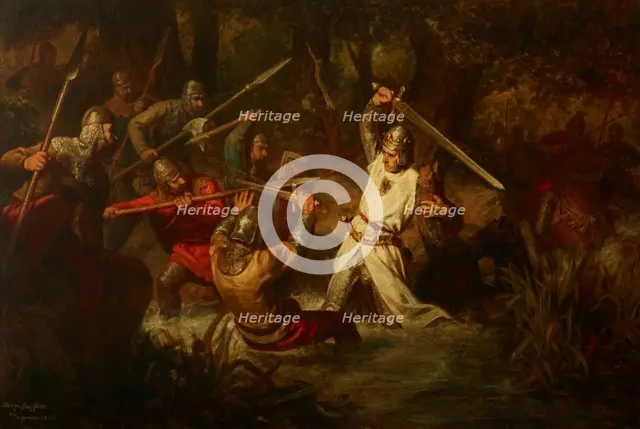Emperor Rudolf I in the Battle of Marchfeld, 1860. Creator: Löffler-Radymno, Leopold Edler von (1827-1898).