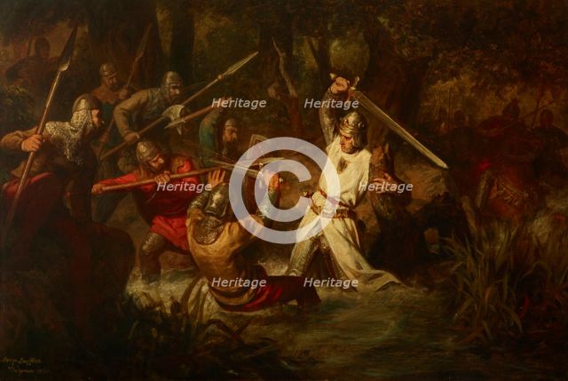 Emperor Rudolf I in the Battle of Marchfeld, 1860. Creator: Löffler-Radymno, Leopold Edler von (1827-1898).
