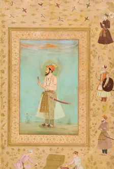 Emperor Shah Jahan (r. 1628-1658) (verso), Calligraphy (recto), Folio from the..., 1500-1544 (recto) Creator: Bichitr