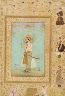 Emperor Shah Jahan (r. 1628-1658) (verso), Calligraphy (recto), Folio from the..., 1500-1544 (recto) Creator: Bichitr