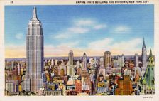 Empire State Building and Midtown New York City, New York, USA, 1933