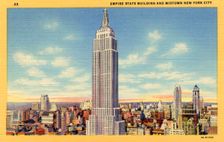 Empire State Building and Midtown New York City, New York, USA, 1933