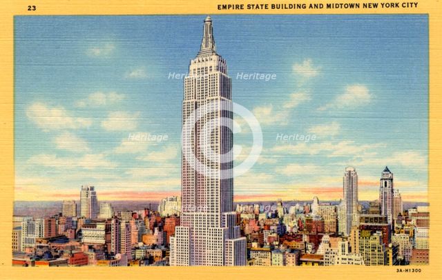 Empire State Building and Midtown New York City, New York, USA, 1933. Artist: Unknown