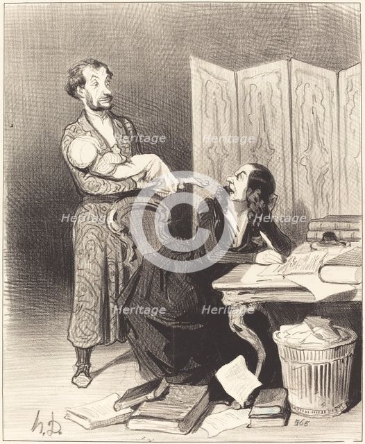 Emportez donc ça plus loin... impossible de travailler..., 1844. Creator: Honore Daumier.