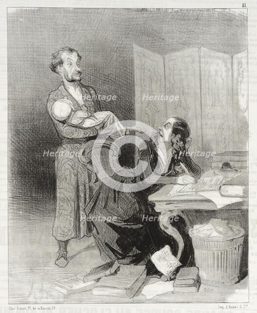 Emportez donc ça plus loin...il est impossible de travailler..., 1844. Creator: Honore Daumier.