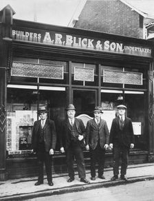 Employees of AR Blick and Son, builders and undertakers, Stonehouse, Gloucestershire, 1935