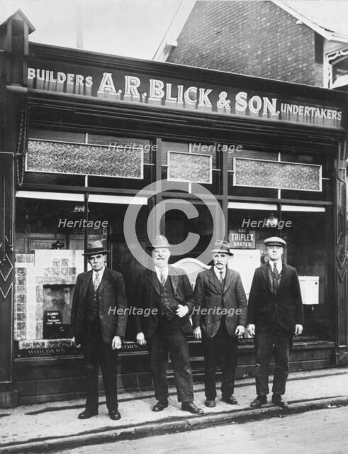 Employees of AR Blick and Son, builders and undertakers, Stonehouse, Gloucestershire, 1935. Artist: Unknown.