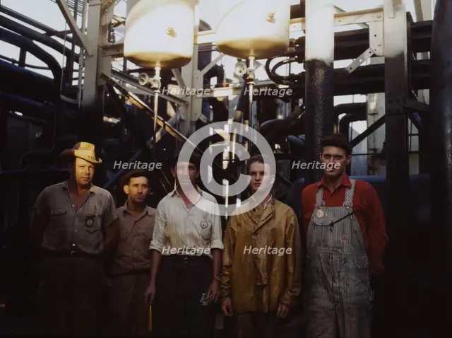 Employees at Mid-Continent Refinery, Tulsa, Okla., (1943?). Creator: John Vachon.