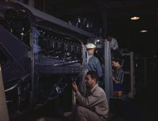Employees at North American Aviation, Incorporated, assembling..., Inglewood, Calif., 1942. Creator: Alfred T Palmer