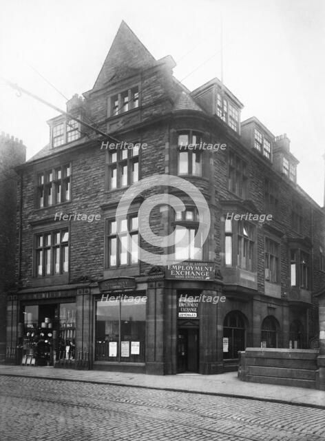 Employment Exchange and RD Hewitt & Co ironmongers, Victoria Viaduct, Carlisle, Cumbria, 1907. Artist: John Laing.