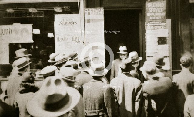 Employment office, on Sixth Avenue near Forty-third Street, New York, early 1930s. Artist: Unknown