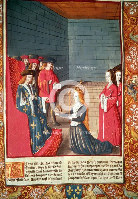 Empress Vedova Richent goes to Compiegne and offers to Ludovico the scepter and the crown of his …