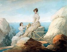 Empress Alexandra Fyodorovna with Daughter Grand Duchess Maria Nikolaievna of Russia, 1820s. Creator: Sokolov, Pyotr Fyodorovich (1791-1848)