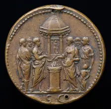 Empress and Five Women Sacrificing [reverse]. Creator: Giovanni da Cavino