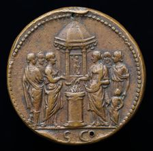 Empress and Five Women Sacrificing [reverse]. Creator: Giovanni da Cavino