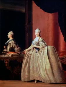 Empress Catherine II before the Mirror 1779. Artist: Vigilius Erichsen